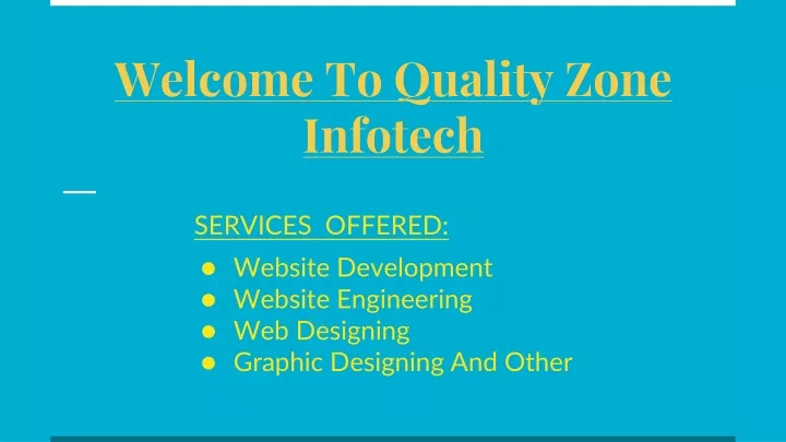 welcome to quality zone infotech