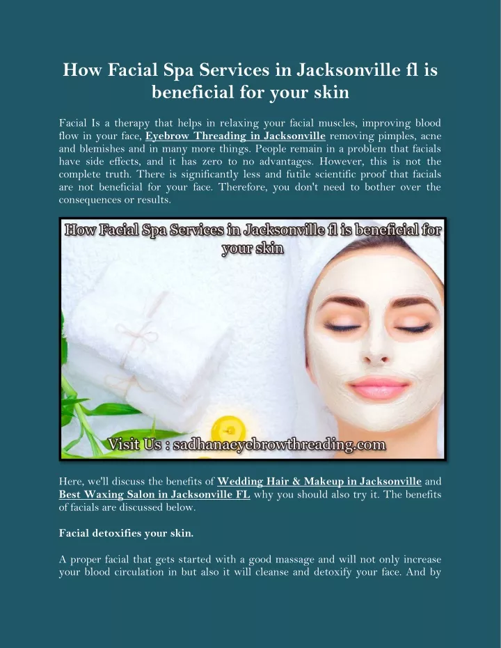 how facial spa services in jacksonville