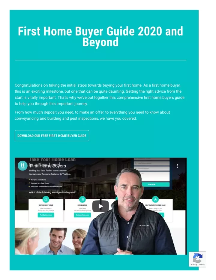 first home buyer guide 2020 and beyond