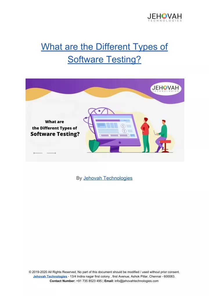 what are the different types of software testing