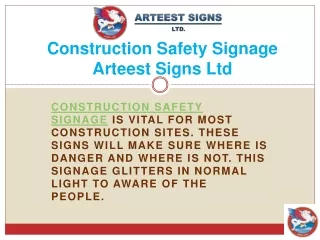Construction Safety Signage - Arteest Signs Ltd