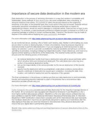 importance of secure data destruction