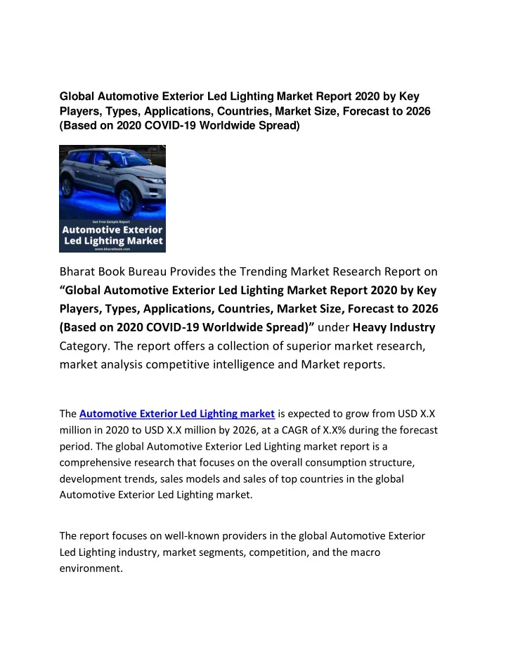 global automotive exterior led lighting market
