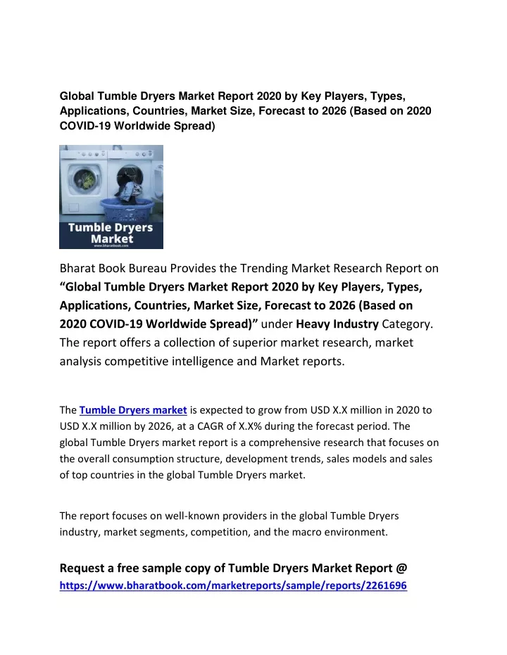 global tumble dryers market report 2020
