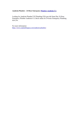 anaheim plumber 24 hour emergency plumber anaheim