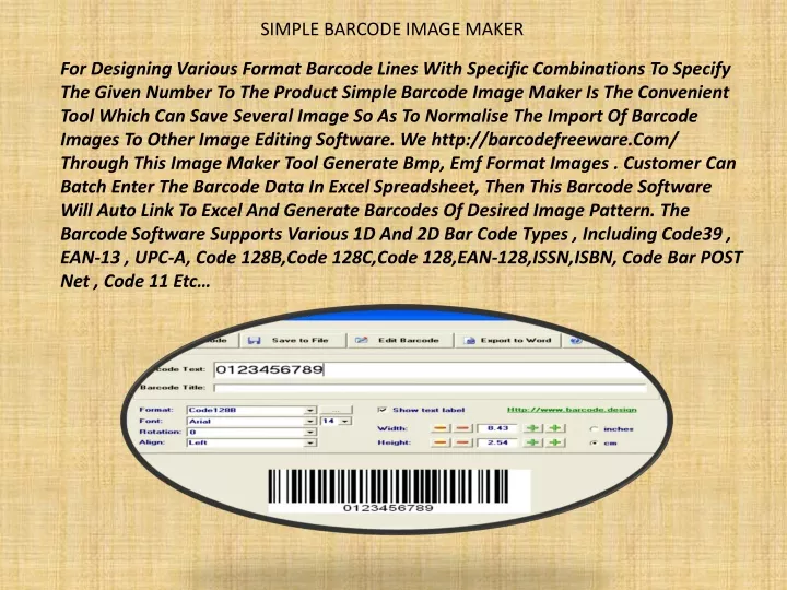 simple barcode image maker