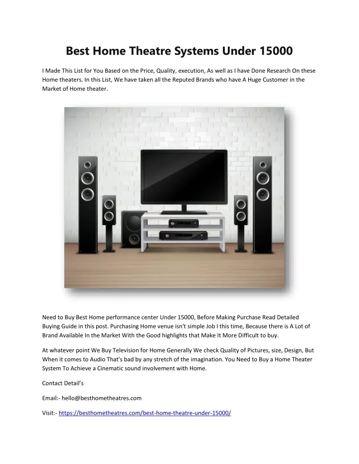 best home theatre systems under 15000