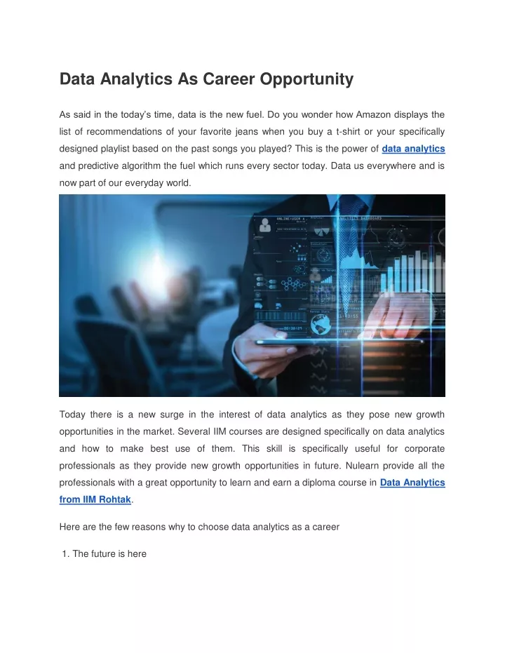 data analytics as career opportunity