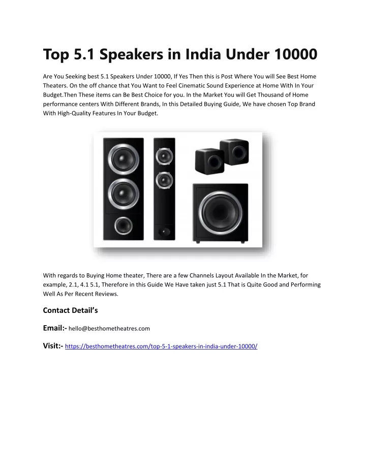 top 5 1 speakers in india under 10000