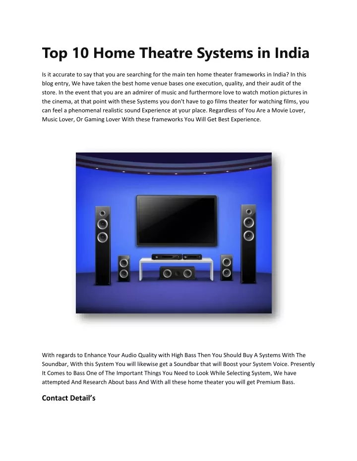 top 10 home theatre systems in india