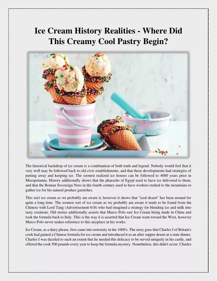 ice cream history realities where did this creamy