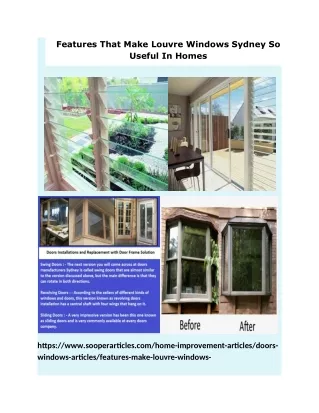 features that make louvre windows sydney