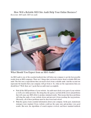 how will a reliable seo site audit help your