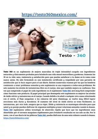 Testo 360 Ultra en Mexico Pastillas Precio & Opiniones