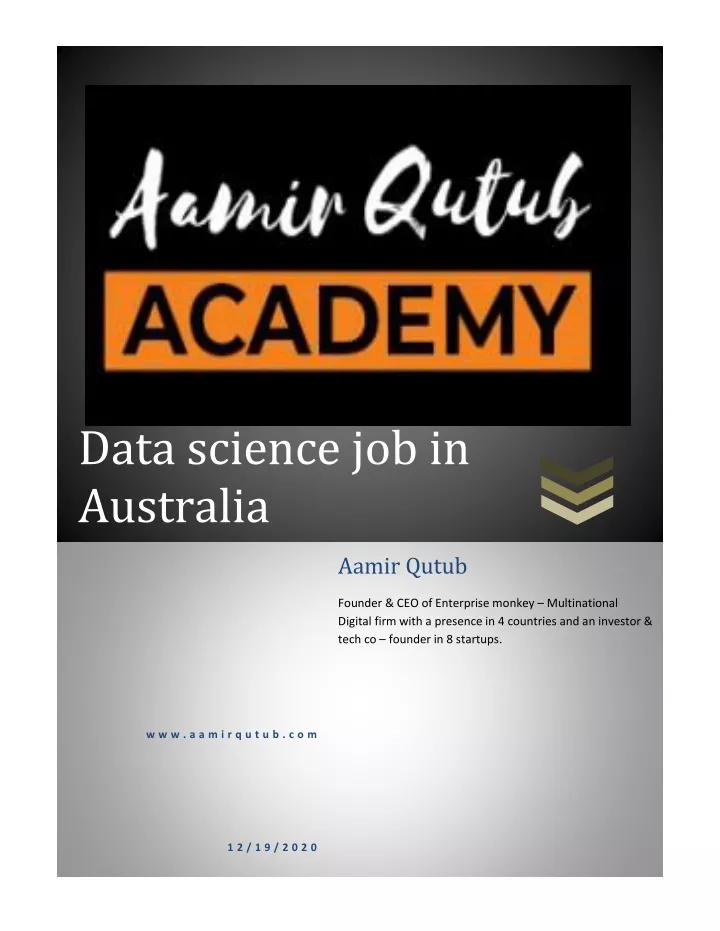 data science job in australia