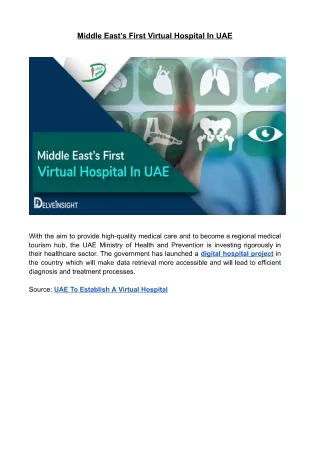 Middle East’s First Virtual Hospital In UAE