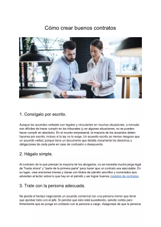 c mo crear buenos contratos