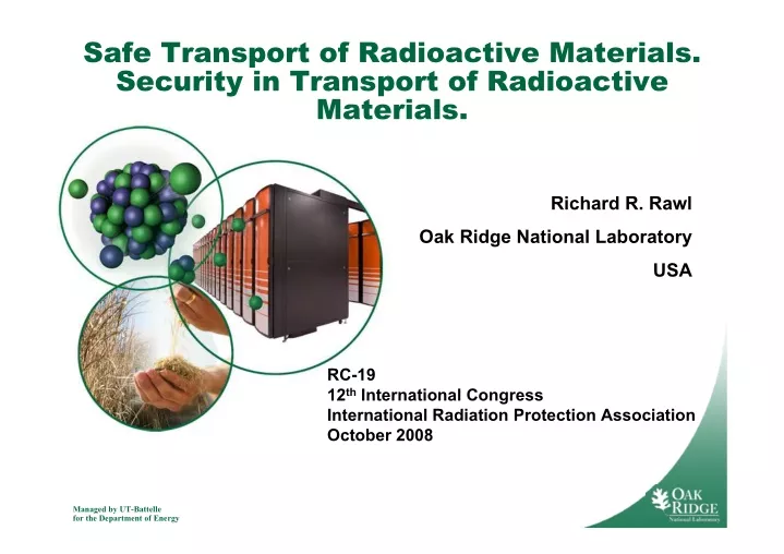 safe transport of radioactive materials security