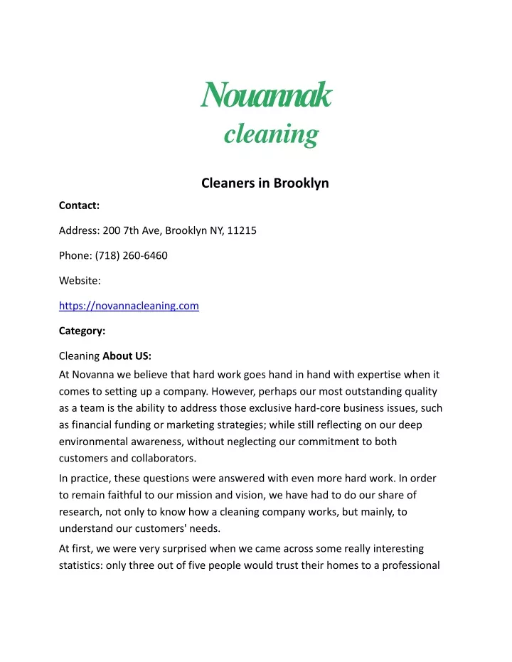 nouannak cleaning cleaners in brooklyn