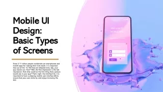 Mobile UI Design: Basic Types of Screens