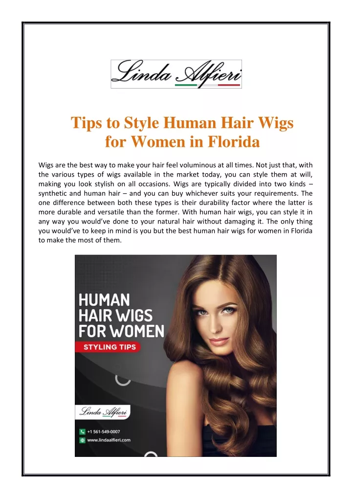 tips to style human hair wigs for women in florida