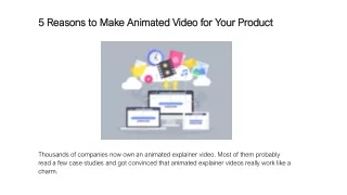 5 Reasons to Make Animated Video for Your Product