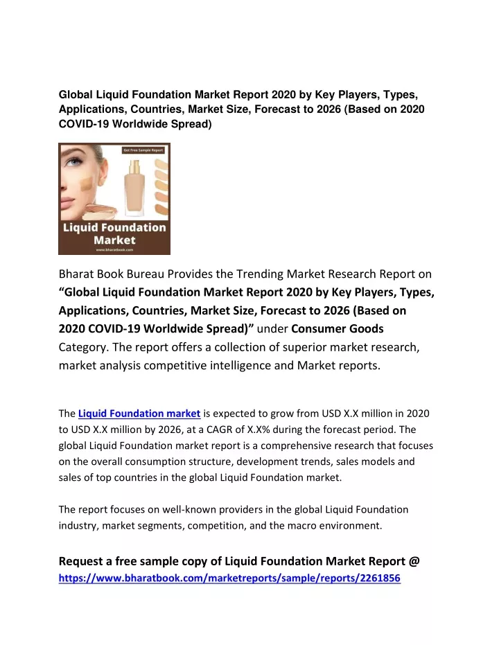 global liquid foundation market report 2020