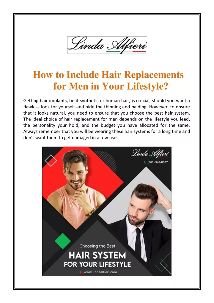 how to include hair replacements for men in your