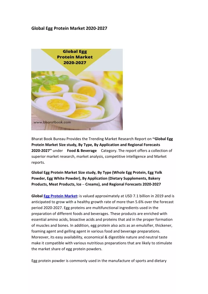 global egg protein market 2020 2027
