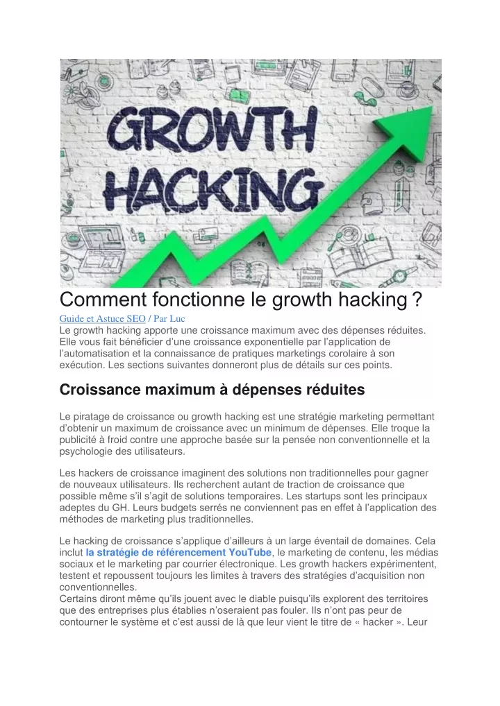 comment fonctionne le growth hacking guide