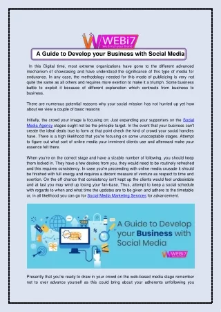 a guide to develop your business with social media