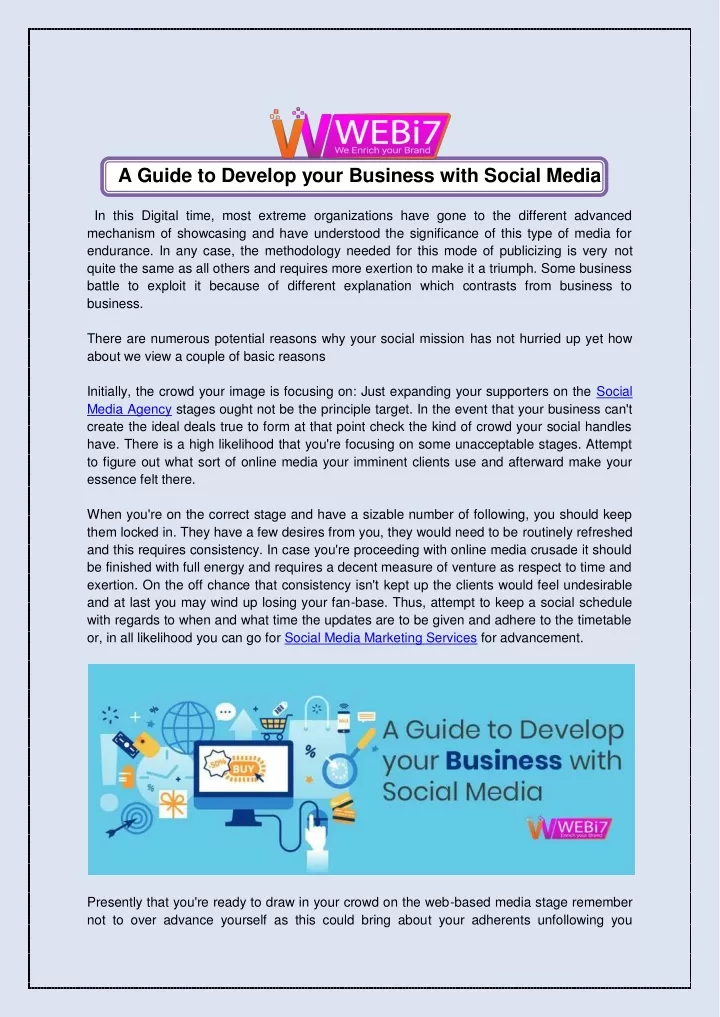a guide to develop your business with social media