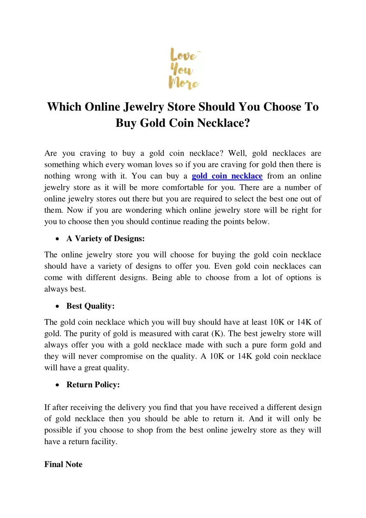 which online jewelry store should you choose