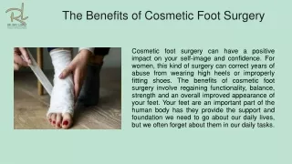 Benefits of Cosmetic Foot Surgery