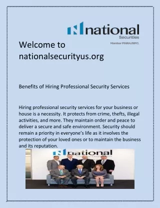 Benefits of Hiring Professional Security Services
