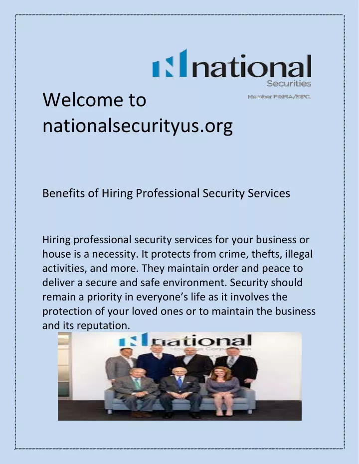 welcome to nationalsecurityus org benefits