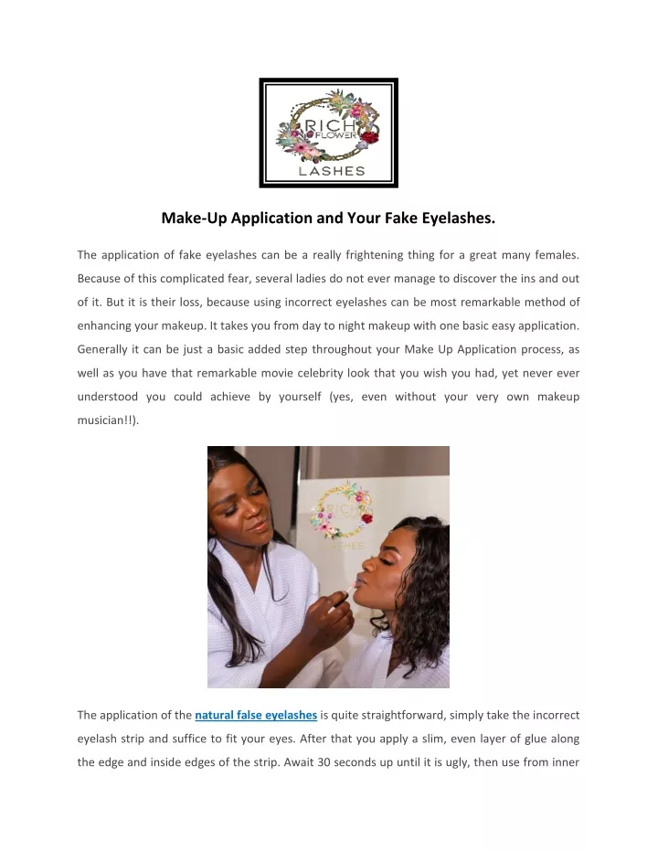 make up application and your fake eyelashes