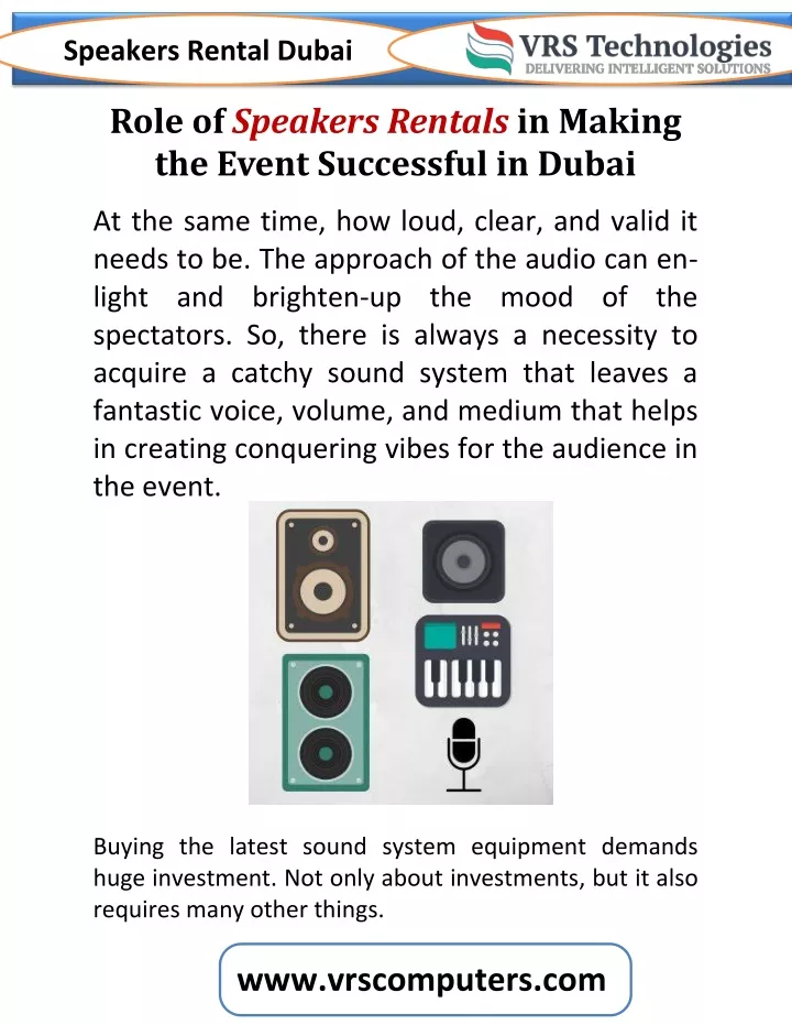 speakers rental dubai