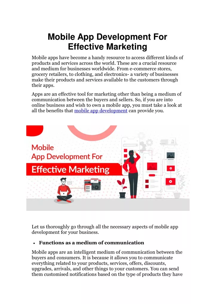 mobile app development for effective marketing