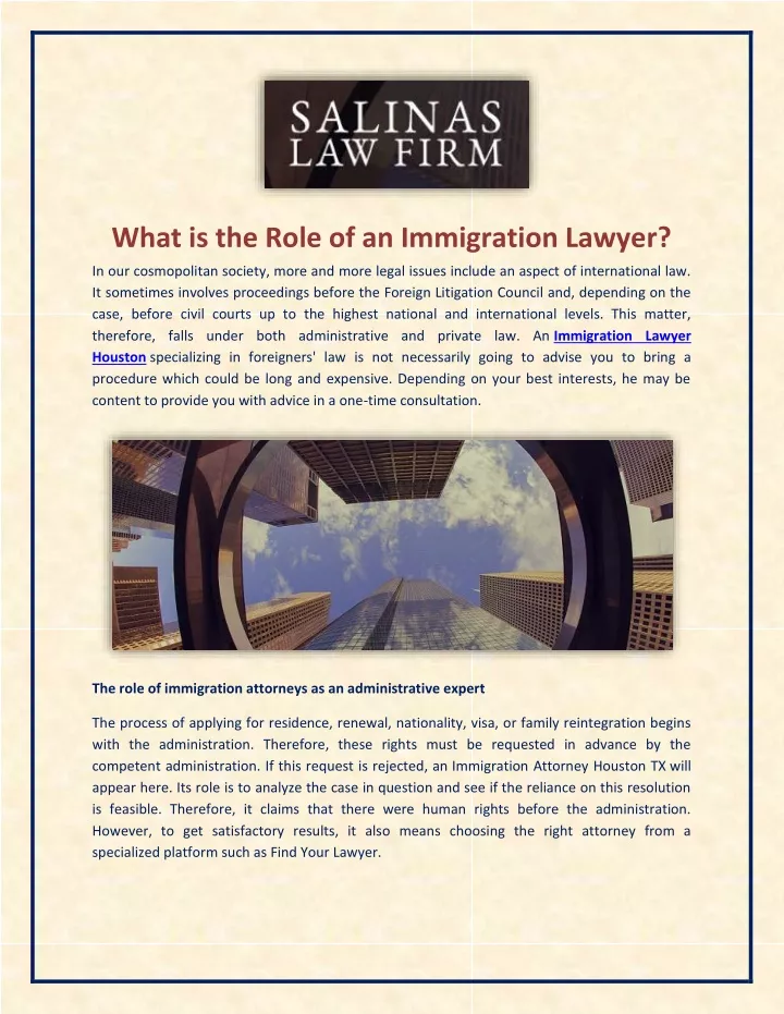 what is the role of an immigration lawyer
