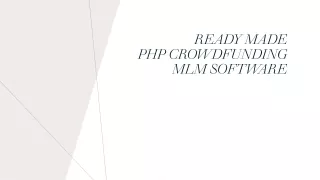 ready made php crowdfunding mlm software
