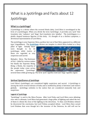 what is a jyotirlinga and facts about
