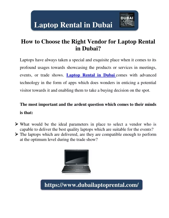 laptop rental in dubai