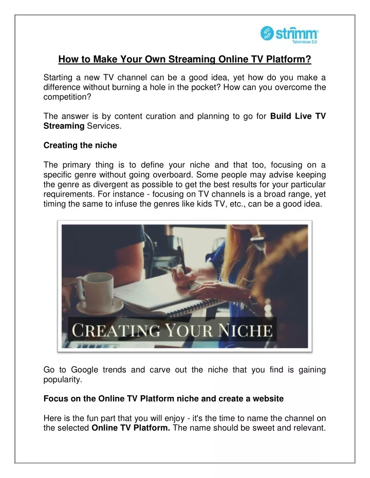 how to make your own streaming online tv platform