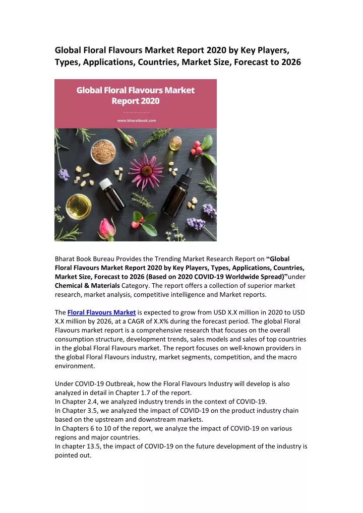 global floral flavours market report 2020