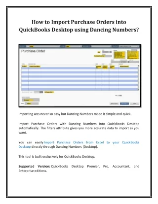 how to import purchase orders into quickbooks