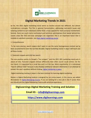 digital Marketing program