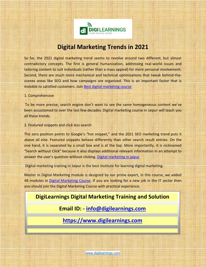 digital marketing trends in 2021