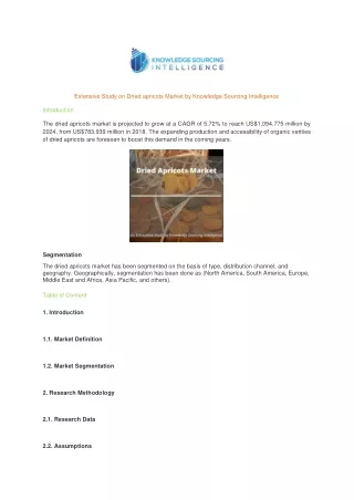 extensive study on dried apricots market