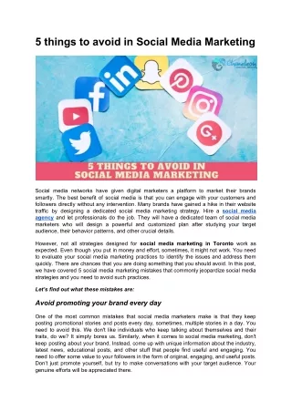 5 things to avoid in social media marketing